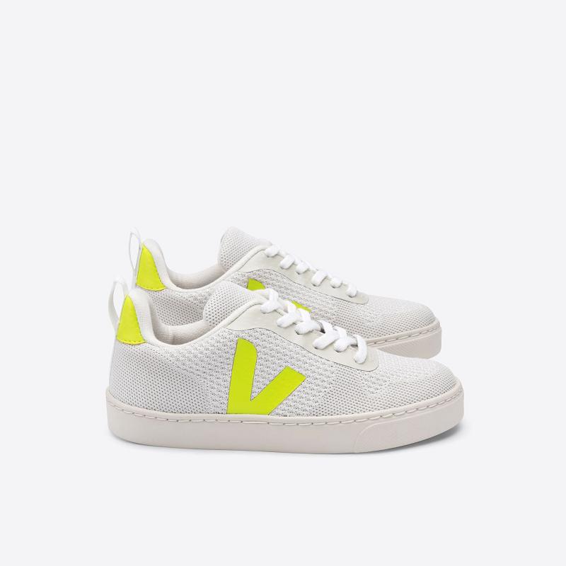 Zapatillas Veja Niños Madrid - V-10 Tenis Blancas Amarillo ES3611627